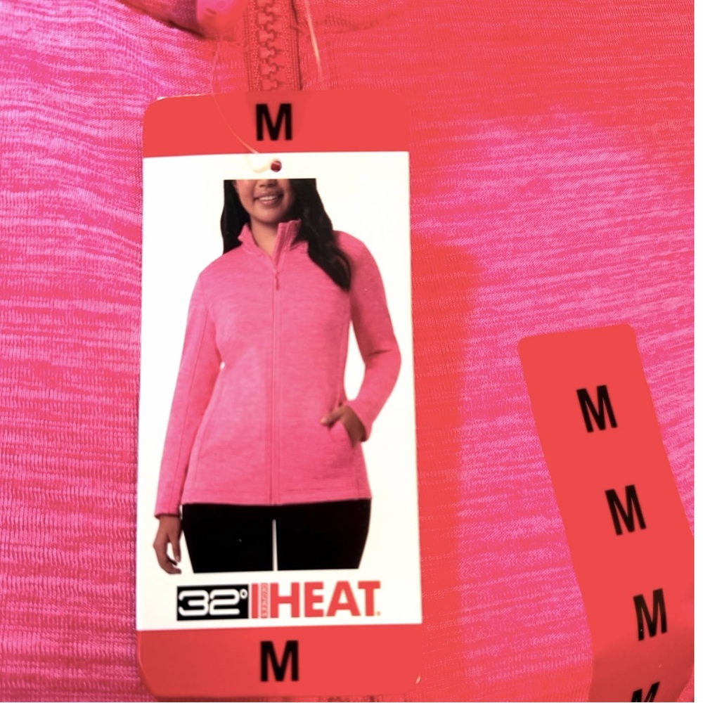 NWT 32 Degrees Woman’s Bright Pink Zip-Up Jacket Sz M - Picture 6 of 8